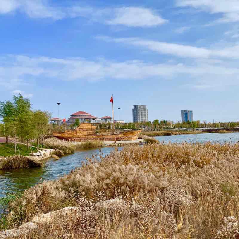 Haixing County People's Park walking route map in Cang Zhou Shi