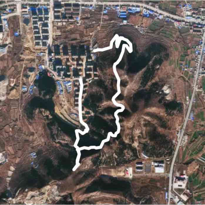 Hangu Mountain after hiking walking route map in Jinan