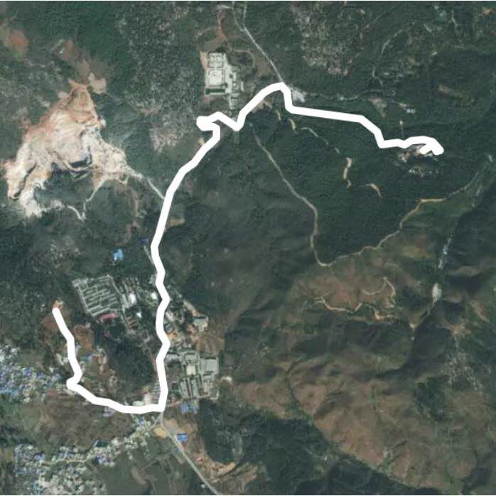 Qiongzhu Temple to Fajie Temple (return) walking route map in Kunming