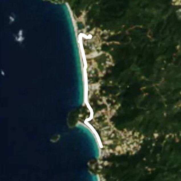 Katakalun Beach walking route map in Tambon Karon