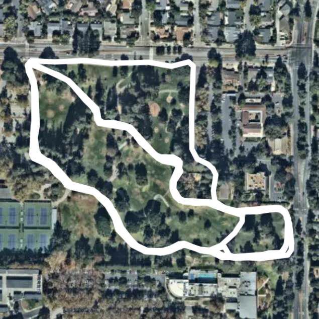 Cuest park walking route map in Sunnyvale