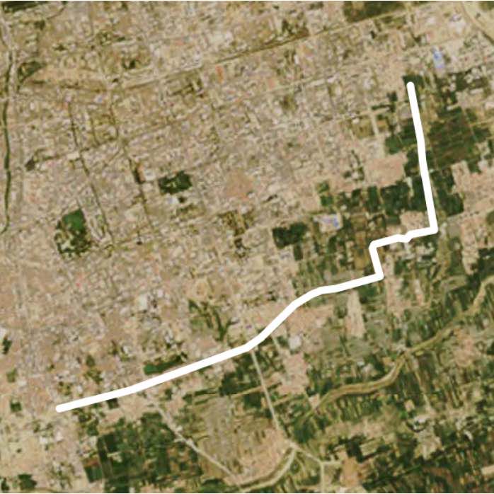 Hohhot City, China Cycling walking route map in Hu He Hao Te Shi