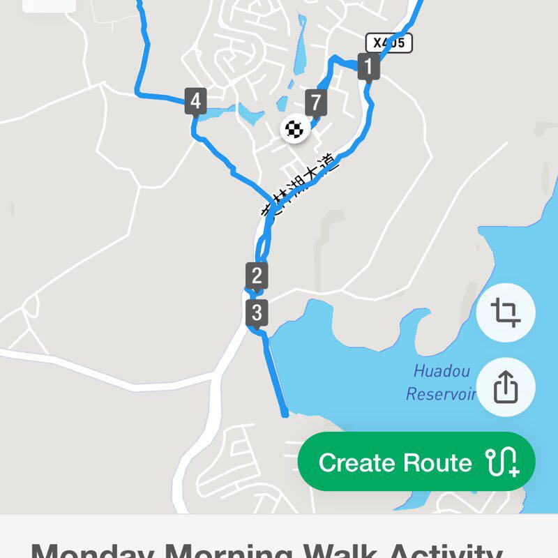 Damn and Ferris wheel walking route map in Qing Yuan Shi