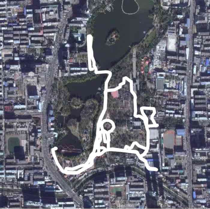 Yingze Park walking route map in Tai Yuan Shi