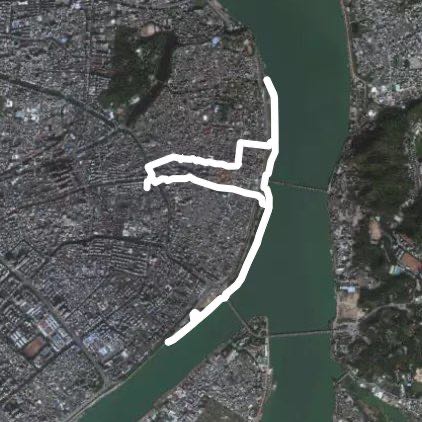 Riverside promenade walking route map in Chao Zhou Shi