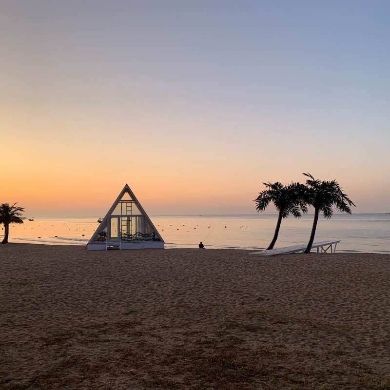 Waterfront park walking route map in Qin Huang Dao Shi