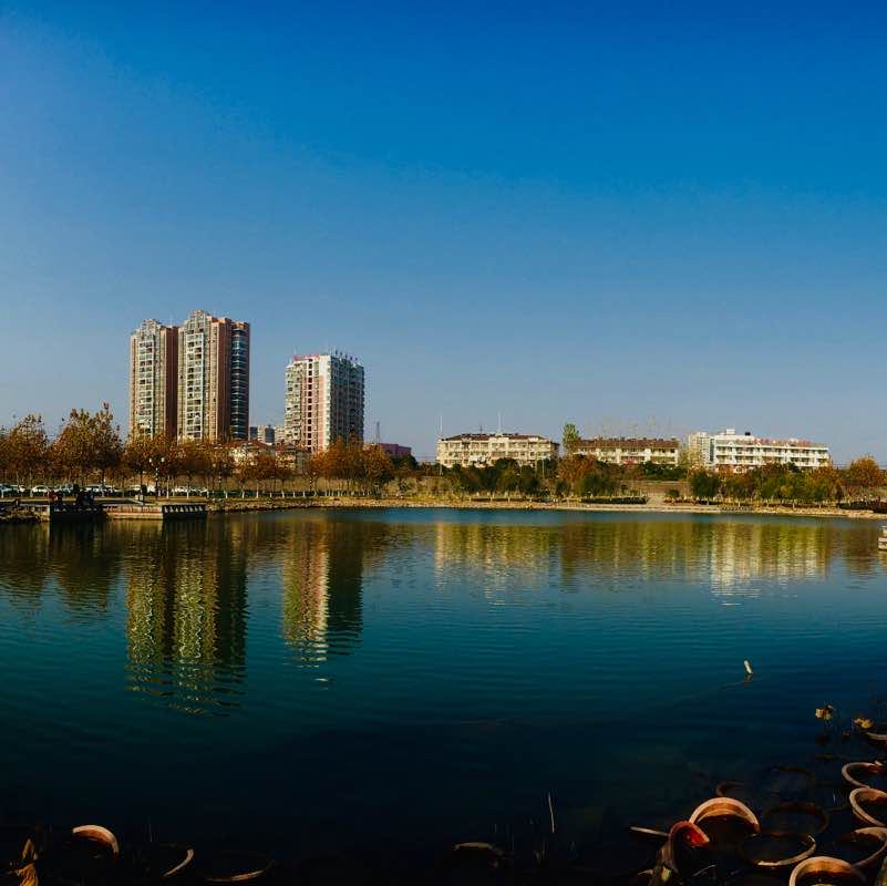 A corner of Binjiang Park in Wuxue City, Hubei Province walking route map in Huang Gang Shi