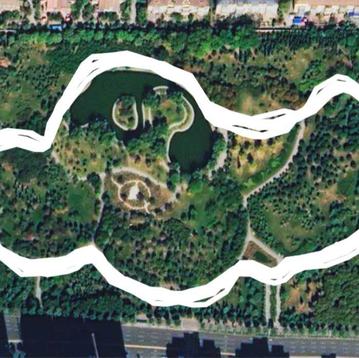 Small park~ walking route map in Zi Bo Shi