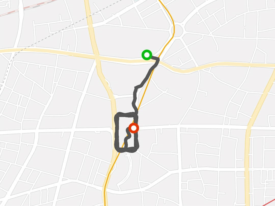 Plaza de la ciudad walking route map in district de Shenhe, Shenyang, China