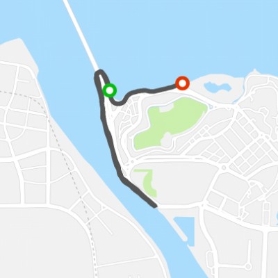 Taipa Waterfront Cycle Trail walking route map in Taipa