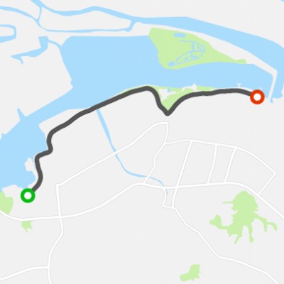 Waterfront road walking route map in Zhen Jiang Shi