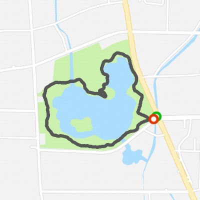 East Lake Park walking route map in Zao Zhuang Shi