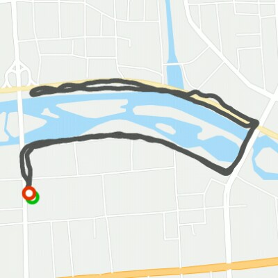 Riverside walking route map in Yan Bian Chao Xian Zu Zi Zhi Zhou