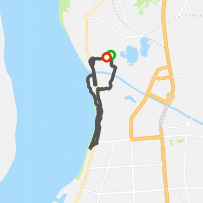 Riverside scenery walking route map in Wu Hu Shi