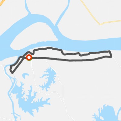 Yangtze River Embankment to Qiujiawan Loop walking route map in Xian Ning Shi