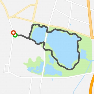 Surrounding Anqing East and West Lake walking route map in An Qing Shi